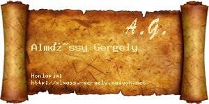 Almássy Gergely névjegykártya